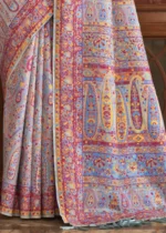 Sky Blue Kashmiri Jamawar Saree