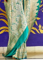 Turquoise Banarasi Saree