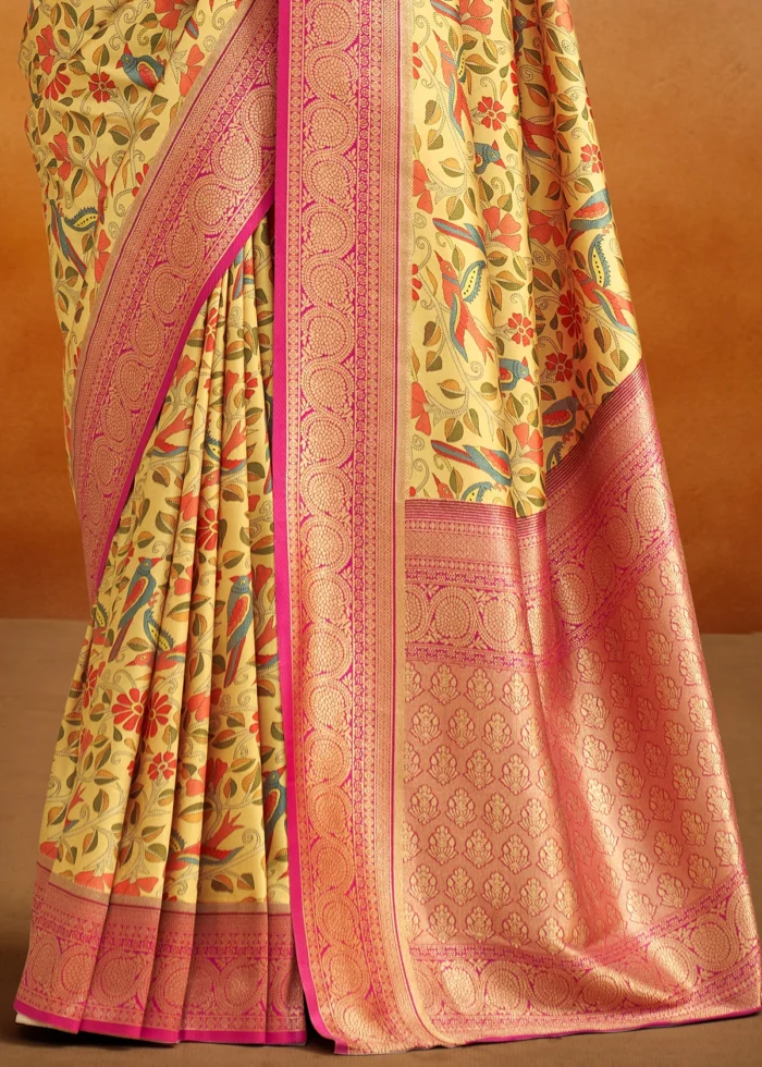 Yellow Banarasi Saree