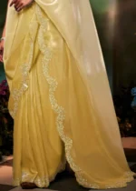 Yellow Organza Silk Saree