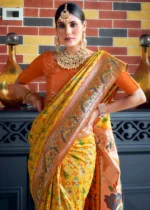 Yellow Paithani Silk Saree