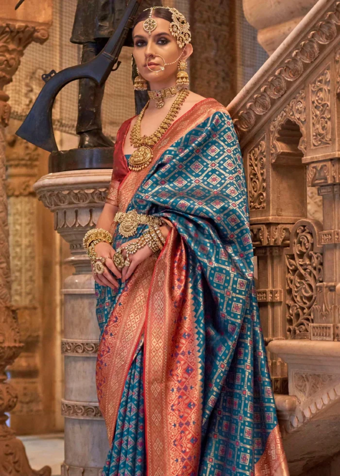 Azure Blue Banarasi Saree