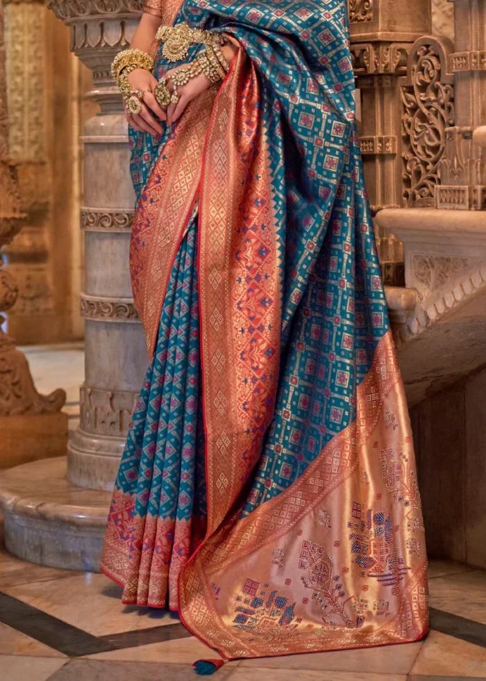 Azure Blue Banarasi Saree