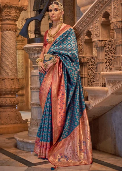 Azure Blue Banarasi Saree