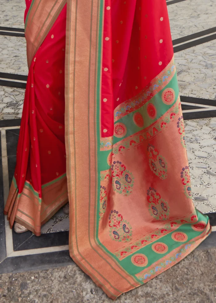 Bridal Red Paithani Silk Saree