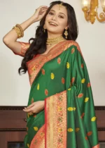 Dark Green Banarasi Saree