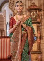 Emerald Green Banarasi Saree