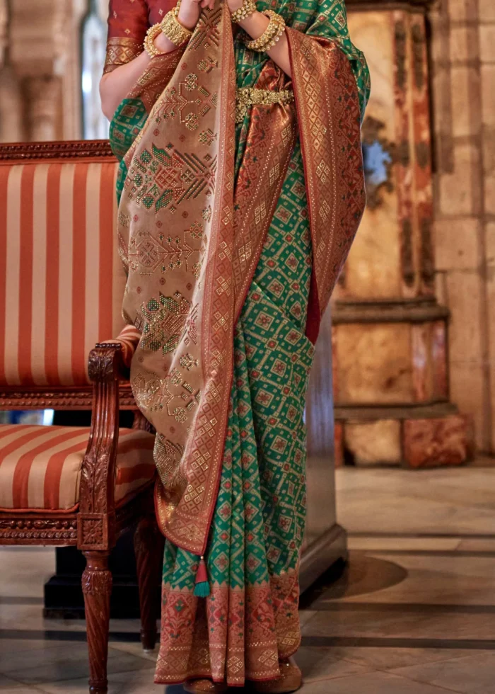 Emerald Green Banarasi Saree