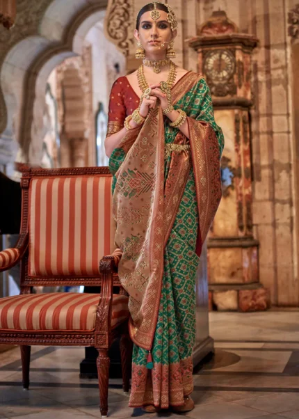 Emerald Green Banarasi Saree