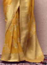 Golden Yellow Banarasi Saree