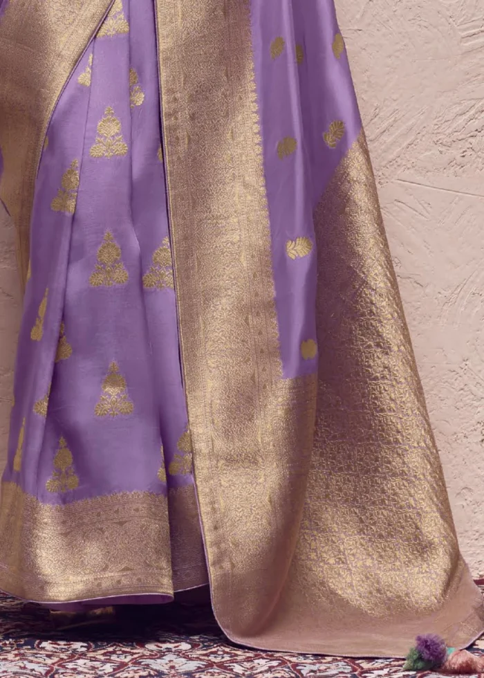 Lavender Purple Banarasi Saree