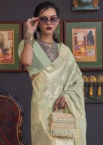 Light Green Banarasi Saree