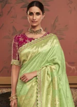 Light Green Banarasi Saree