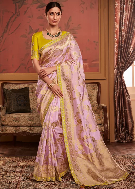 Light Pink Banarasi Saree