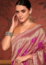 Magenta Pink Banarasi Saree