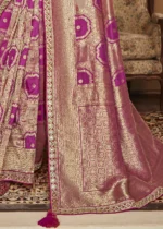 Magenta Pink Banarasi Saree