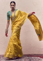 Mustard Yellow Banarasi Saree