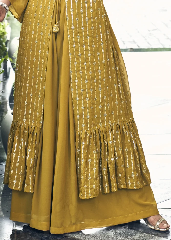 Mustard Yellow Crop Top Sharara