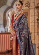 Navy Blue Banarasi Saree