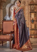 Navy Blue Banarasi Saree