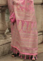 Orchid Pink Kashmiri Jamawar Saree