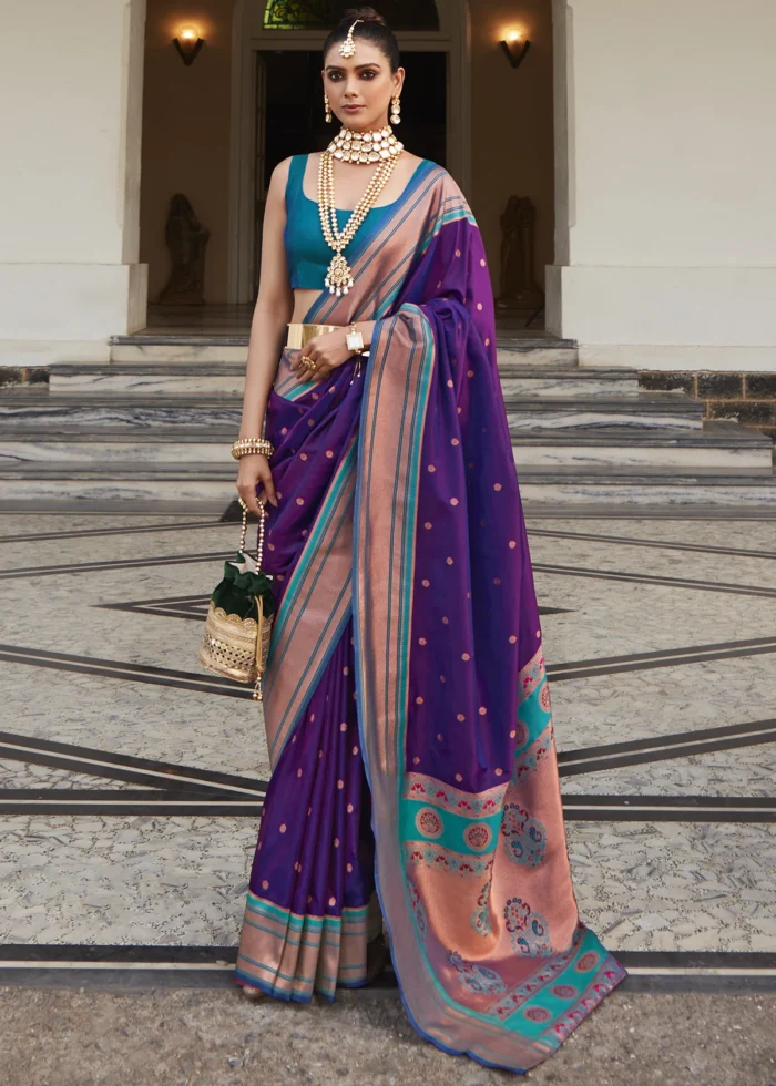 Orchid Purple Paithani Silk Saree