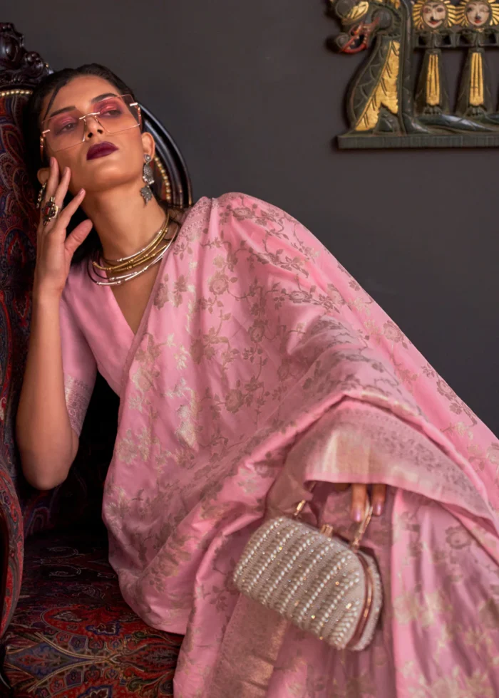 Pink Banarasi Saree