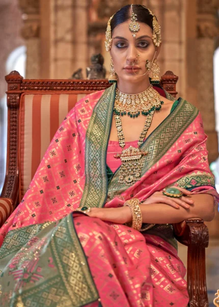 Pink Banarasi Saree