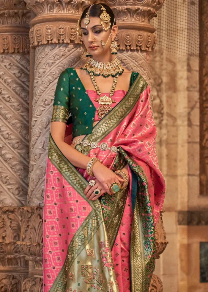 Pink Banarasi Saree