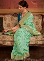 Pista Green Banarasi Saree