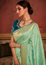 Pista Green Banarasi Saree