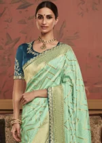 Pista Green Banarasi Saree