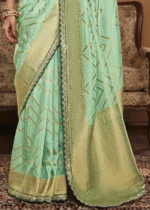 Pista Green Banarasi Saree