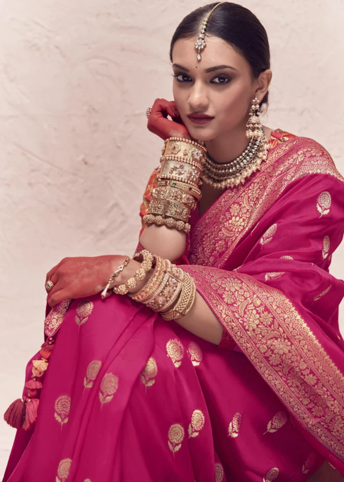 Rani Pink Banarasi Saree