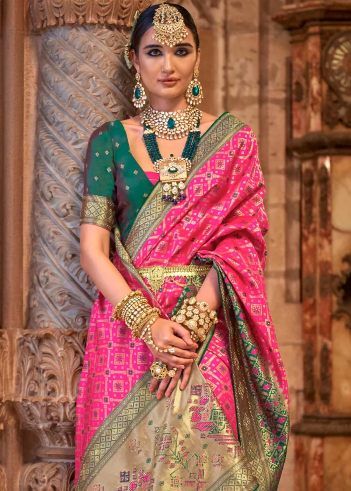 Rani Pink Banarasi Saree