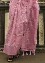 Rose Pink Kashmiri Jamawar Saree