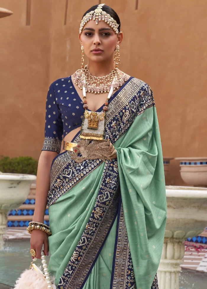 Sage Green Patola Saree