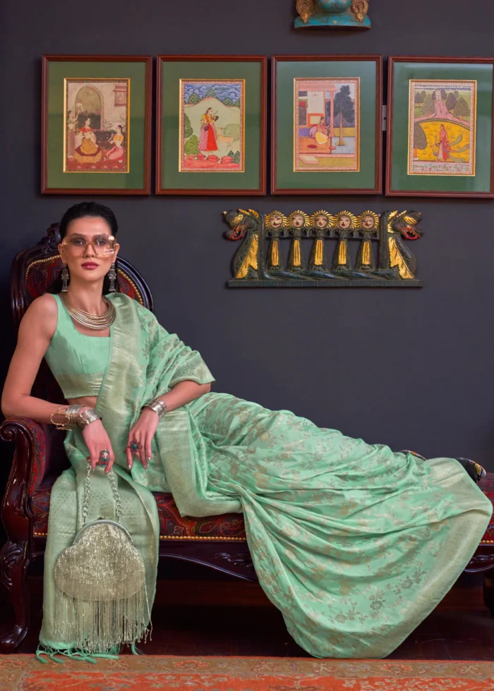 Sea Green Banarasi Saree