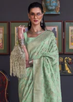 Sea Green Banarasi Saree