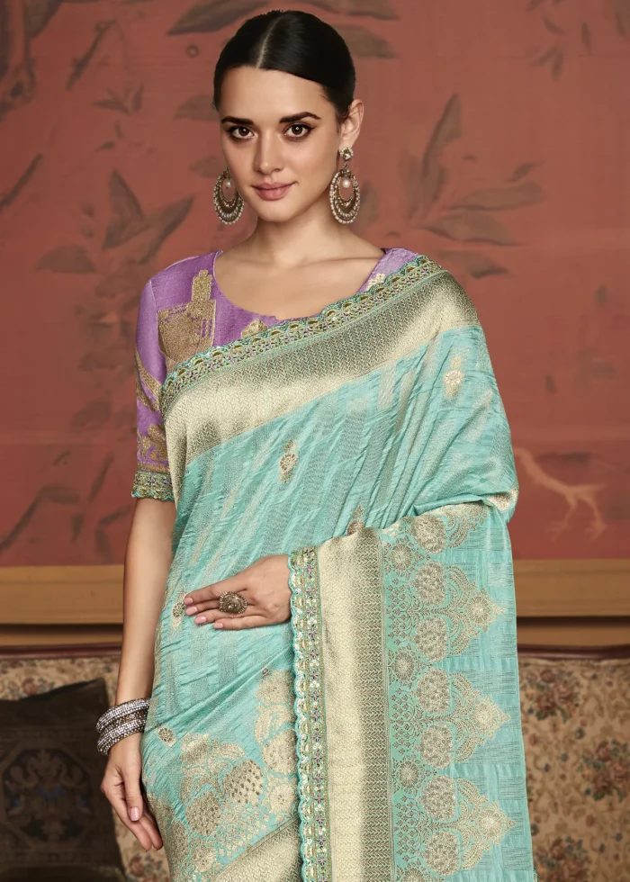 Sea Green Banarasi Saree