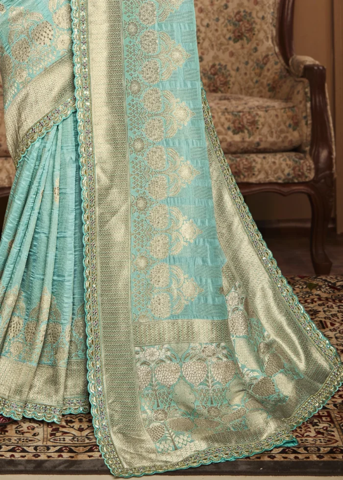 Sea Green Banarasi Saree