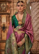 Wine Purple Banarasi Saree