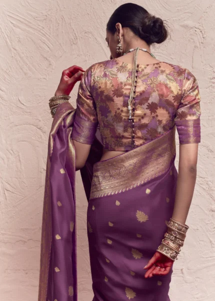 Wine Purple Banarasi Saree