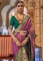 Wine Purple Banarasi Saree