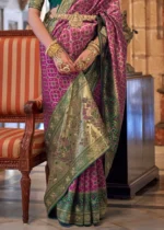 Wine Purple Banarasi Saree