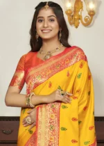 Yellow Banarasi Saree