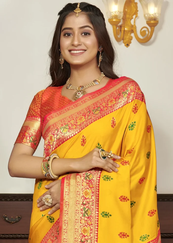 Yellow Banarasi Saree