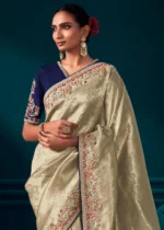 Almond Beige Kanjivaram Silk Saree