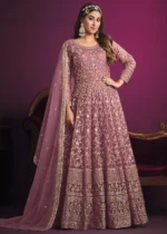 Carnation Pink Heavy Embroidery Anarkali