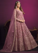 Carnation Pink Heavy Embroidery Anarkali